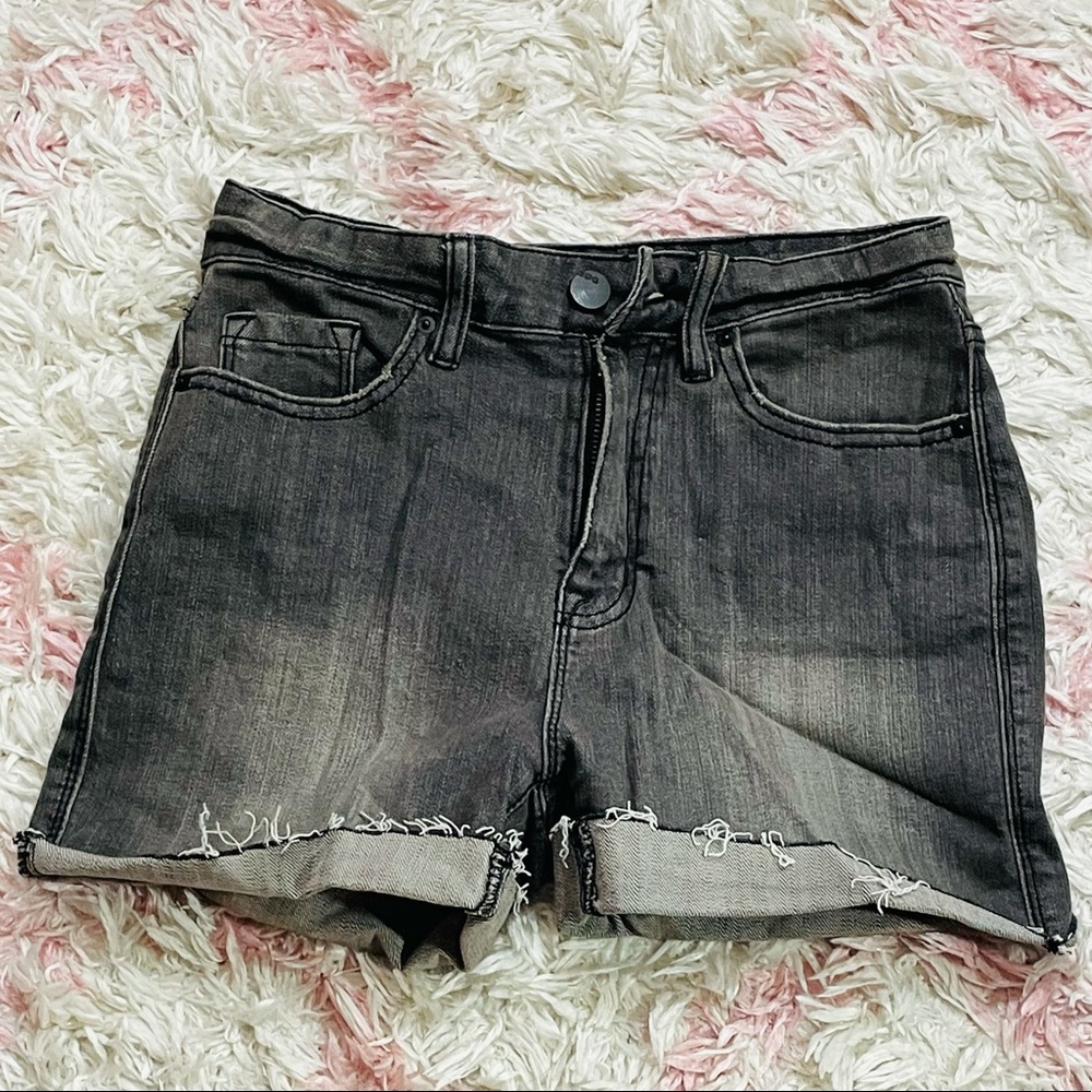 Faded gray high waisted shorts